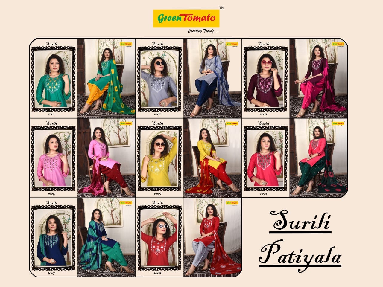 Green Tomato Surili Heavy Rayon Printed Ethnic Wear Patiala Ready Made Collection